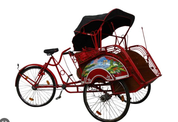 The difference between an ordinary rickshaw and a motorized rickshaw